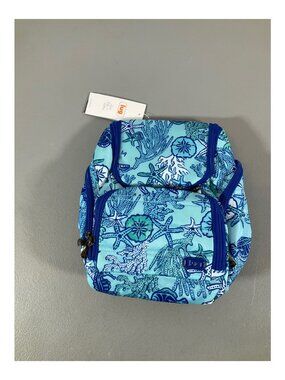 Lug Caddy Sealife Blue Hanging Toiletry Case - Wildlife Print, Multiple Zip Comp